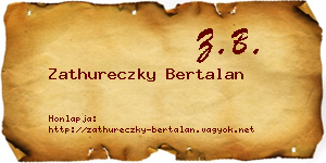 Zathureczky Bertalan névjegykártya